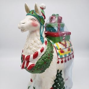 Christmas. Blue Sky. Cookie Jar with Cover. NWT.